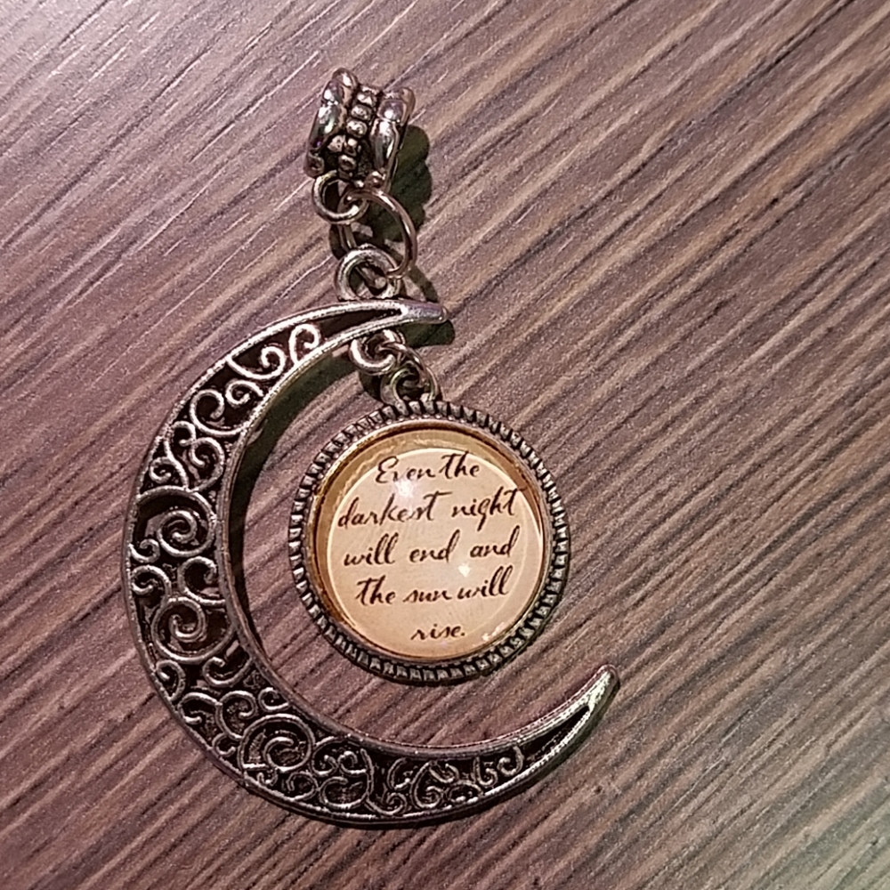 Positivity silver moon pendant